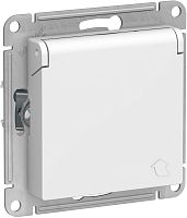 Розетка с заземлением без рамки Systeme Electric AtlasDesign 1-м. крышка шторки белый картинка